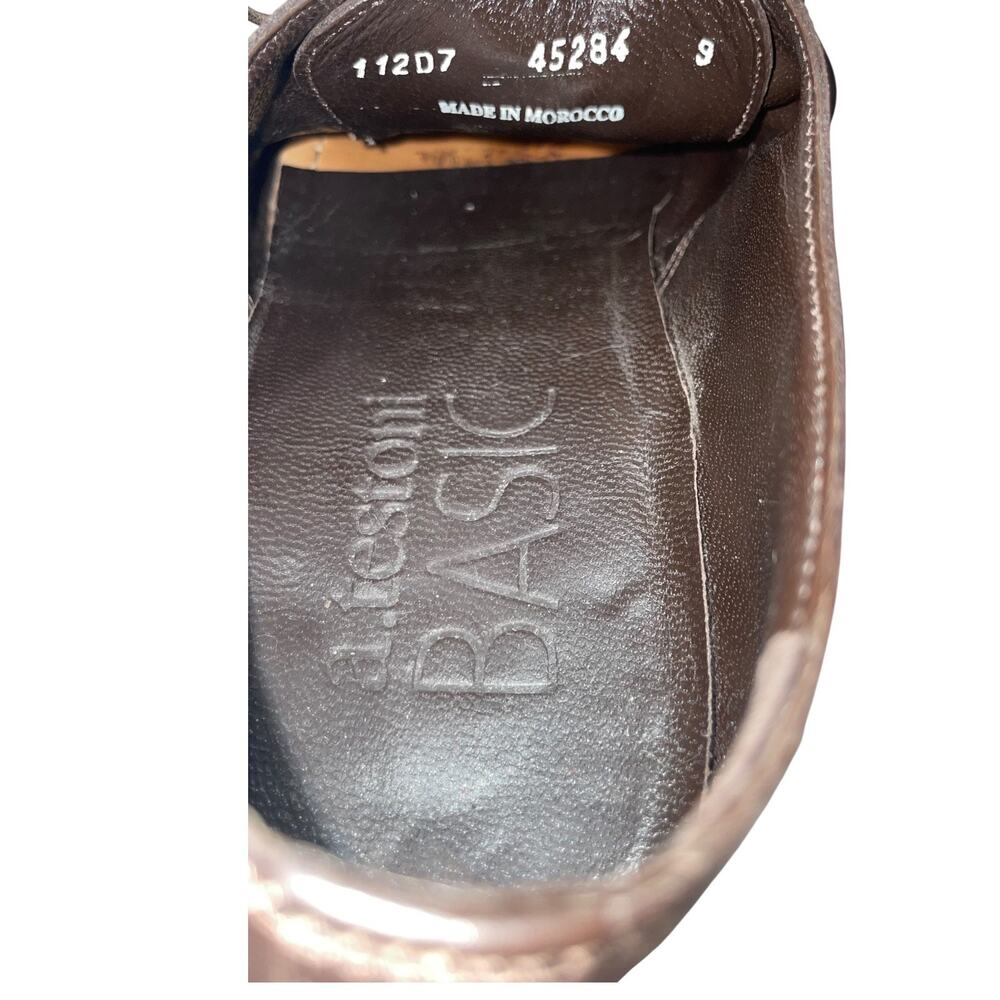 A. Testoni Basic Brown Leather Wing Tip Oxford Sh… - image 6